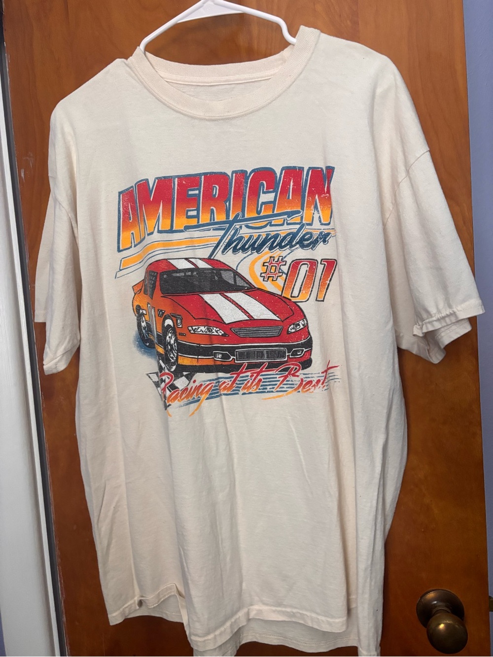 American Thunder Racing Graphic Tee - Cream/Red